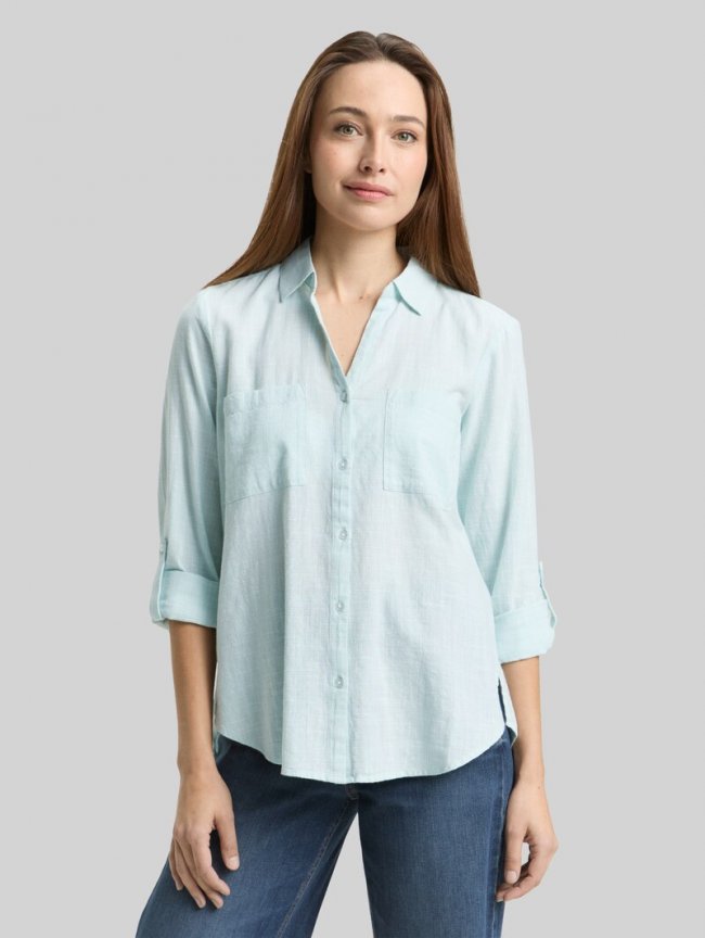 Tom Tailor Bluse mit Brusttaschen - New Blue Haze Tom Tailor Bluse mit Brusttaschen - New Blue Haze