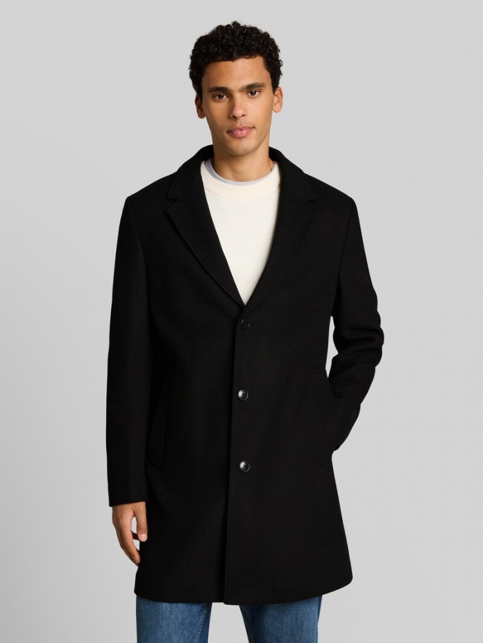 Tom Tailor Relaxed Fit Wollmantel mit Reverskragen - Black Tom Tailor Relaxed Fit Wollmantel mit Reverskragen - Black