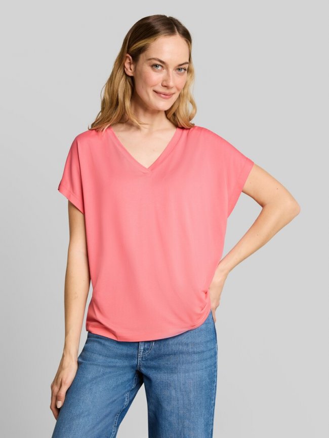Tom Tailor T-Shirt mit V-Ausschnitt - Soft Fuchsia Pink Tom Tailor T-Shirt mit V-Ausschnitt - Soft Fuchsia Pink