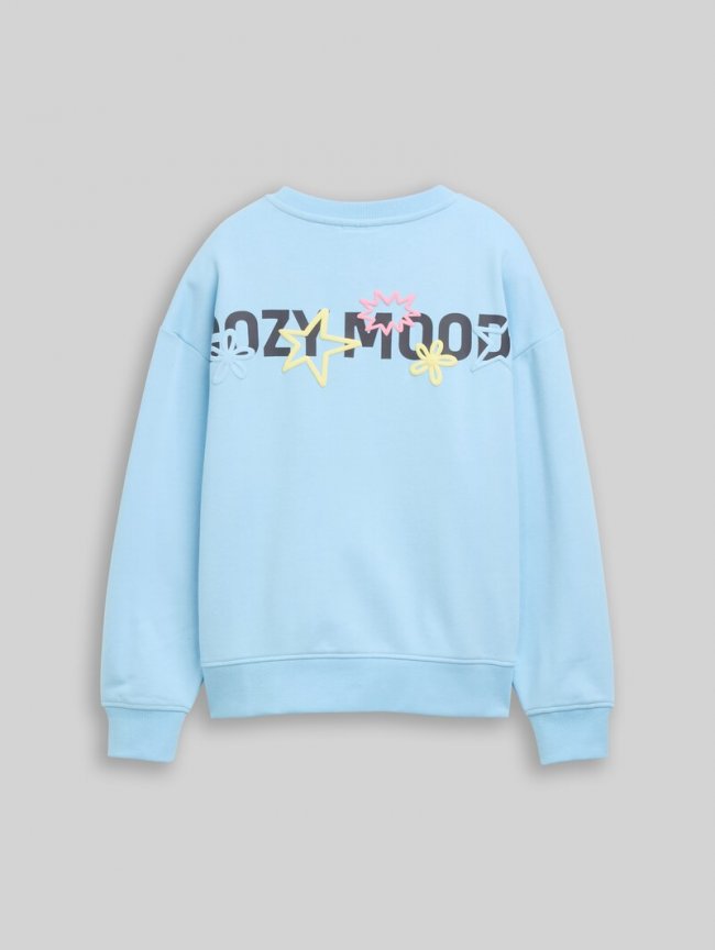 Tom Tailor Oversize Sweatshirt mit Rückenprint - Light Cloudy Blue Tom Tailor Oversize Sweatshirt mit Rückenprint - Light Cloudy Blue