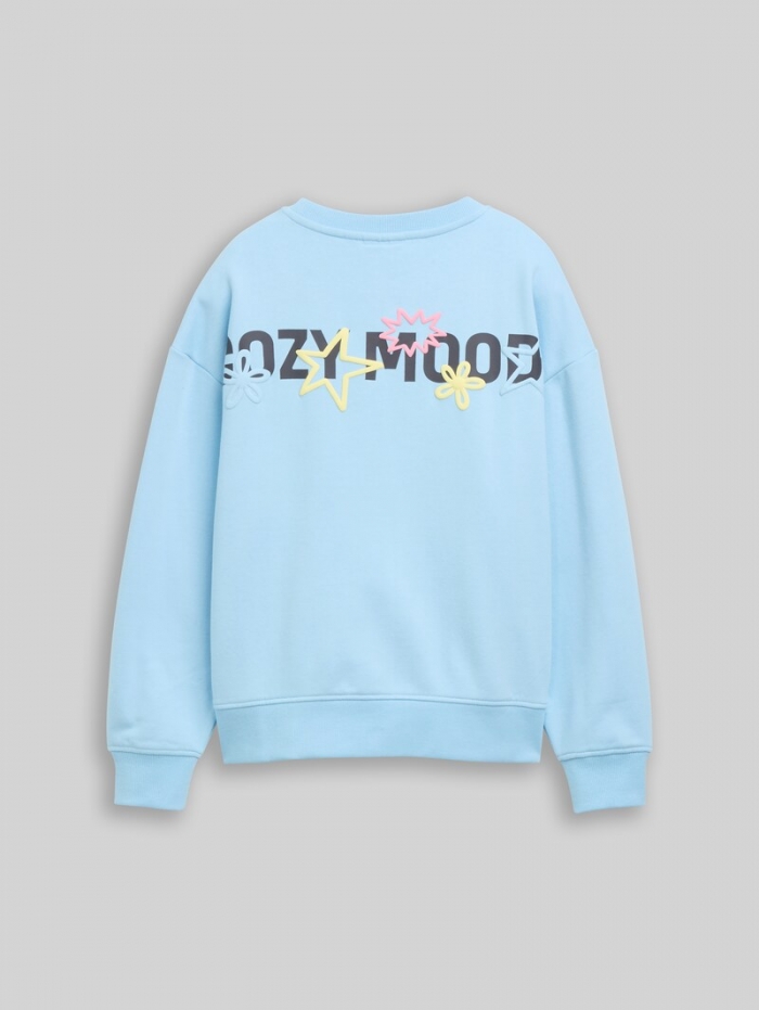 Tom Tailor Oversize Sweatshirt mit Rückenprint - Light Cloudy Blue Tom Tailor Oversize Sweatshirt mit Rückenprint - Light Cloudy Blue