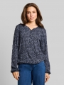 Tom Tailor Crinkle Langarmshirt mit Blumenmuster - Navy White Flower Print Tom Tailor Crinkle Langarmshirt mit Blumenmuster - Navy White Flower Print