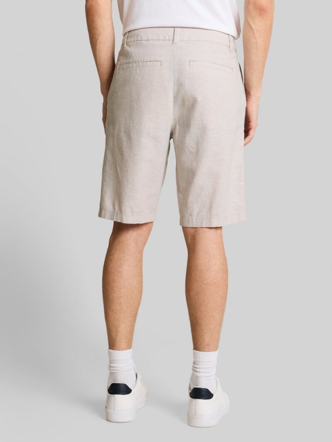 Tom Tailor TTRELAXED Chino Shorts mit Leinenanteil - Muted Grey Chambray Tom Tailor TTRELAXED Chino Shorts mit Leinenanteil - Muted Grey Chambray