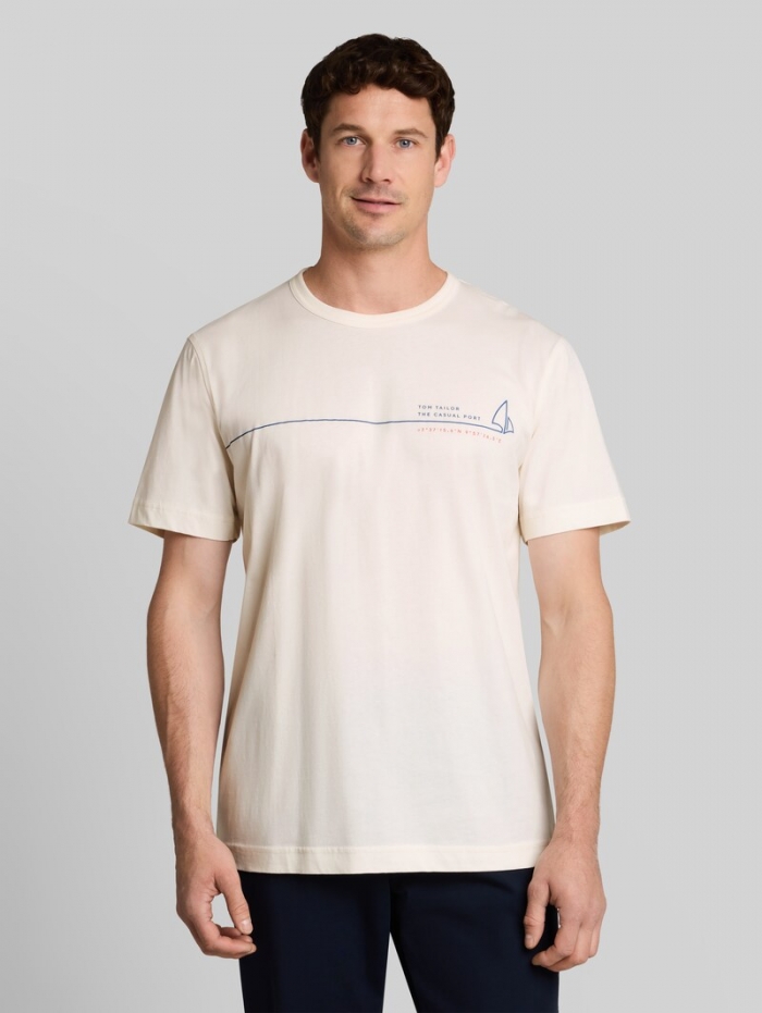 Tom Tailor T-Shirt mit Print - Gardenia White Tom Tailor T-Shirt mit Print - Gardenia White