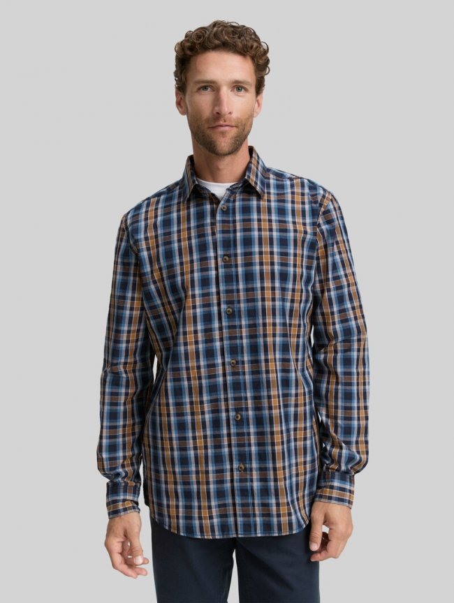 Tom Tailor Regular Fit Hemd mit Karo-Muster - Navy Blue Shades Check Tom Tailor Regular Fit Hemd mit Karo-Muster - Navy Blue Shades Check