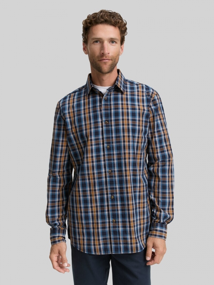 Tom Tailor Regular Fit Hemd mit Karo-Muster - Navy Blue Shades Check Tom Tailor Regular Fit Hemd mit Karo-Muster - Navy Blue Shades Check