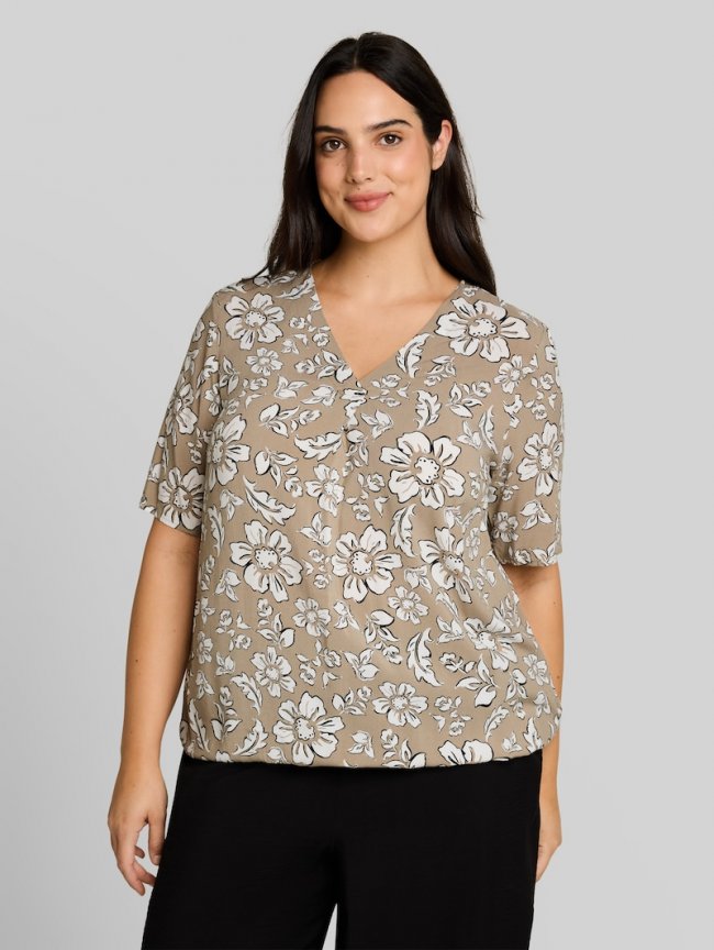 Tom Tailor Plus Size - Bluse aus Viskose - Olive Big Flower Design Tom Tailor Plus Size - Bluse aus Viskose - Olive Big Flower Design