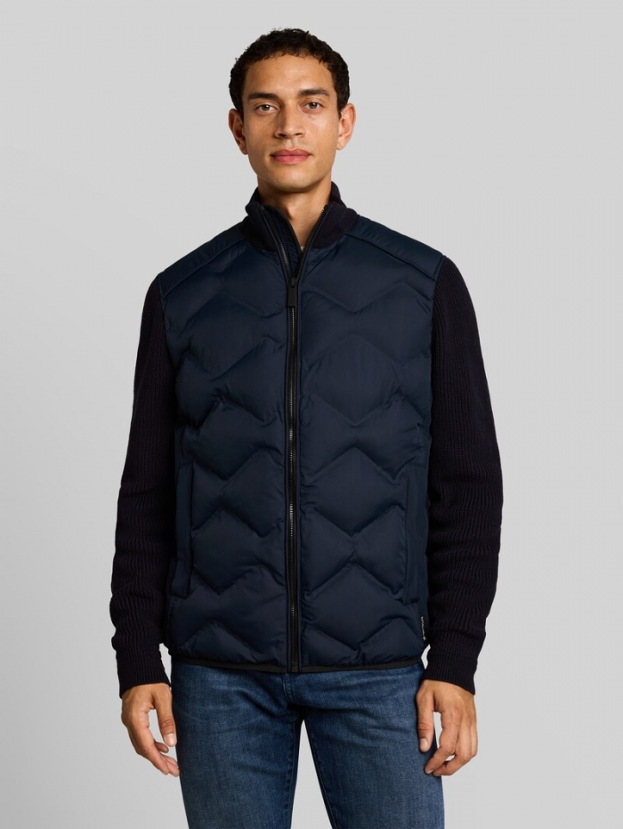 Tom Tailor Hybrid Steppjacke mit Strick-Details - Sky Captain Blue Tom Tailor Hybrid Steppjacke mit Strick-Details - Sky Captain Blue
