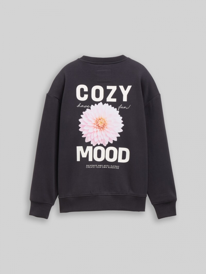 Tom Tailor Oversize Sweatshirt mit Rückenprint - Coal Grey Tom Tailor Oversize Sweatshirt mit Rückenprint - Coal Grey