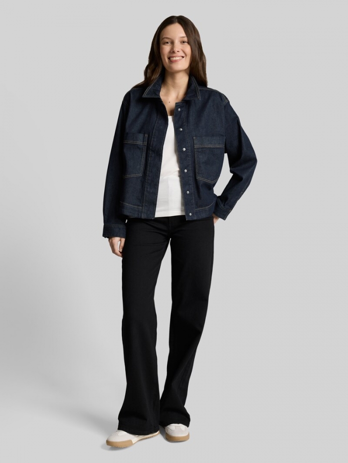 Tom Tailor Oversize Jeansjacke mit Brusttaschen - Deep Blue Denim Tom Tailor Oversize Jeansjacke mit Brusttaschen - Deep Blue Denim