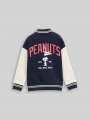Tom Tailor Oversize College Sweatjacke mit Snoopy-Rückenprint - Sky Captain Blue Tom Tailor Oversize College Sweatjacke mit Snoopy-Rückenprint - Sky Captain Blue