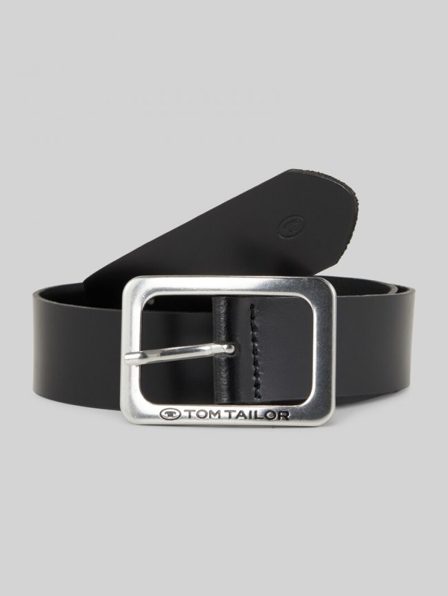 Tom Tailor TTEVE Ledergürtel mit abgerundeter Dornschließe - Black Uni Tom Tailor TTEVE Ledergürtel mit abgerundeter Dornschließe - Black Uni