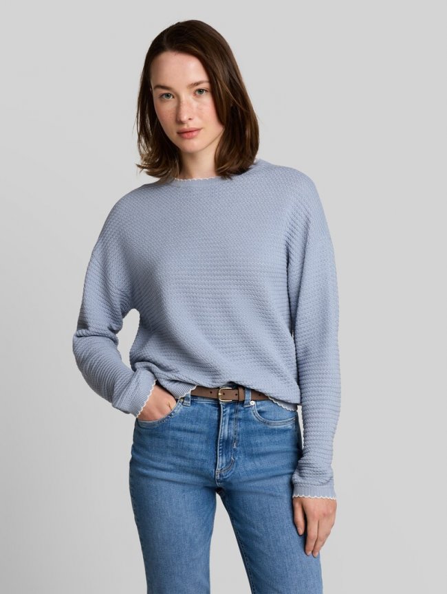 Tom Tailor Relaxed Fit Strickpullover - Foggy Sky Blue Tom Tailor Relaxed Fit Strickpullover - Foggy Sky Blue