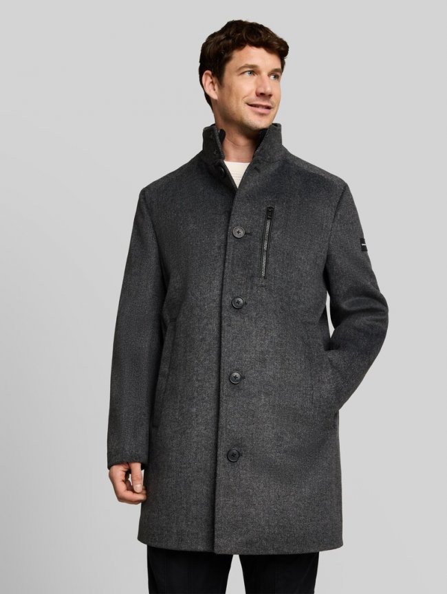 Tom Tailor 2-in-1 Wollmantel mit abnehmbarem Einsatz - Dark Grey Black Herringbone Tom Tailor 2-in-1 Wollmantel mit abnehmbarem Einsatz - Dark Grey Black Herringbone