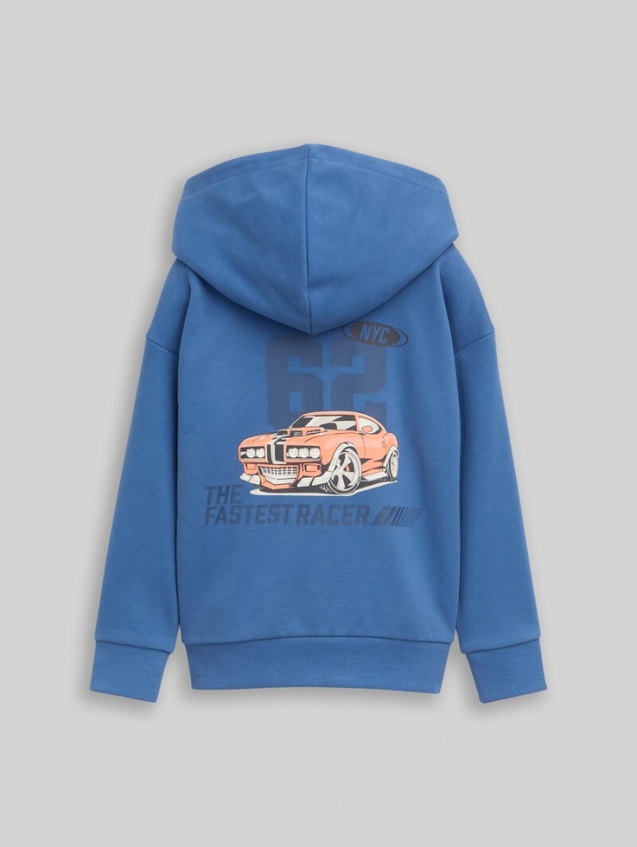 Tom Tailor Oversize Hoodie Sweatshirt mit Rückenprint - Federal Blue