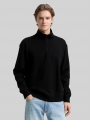 Tom Tailor Troyer Sweatshirt mit Logo-Badge - Black Tom Tailor Troyer Sweatshirt mit Logo-Badge - Black