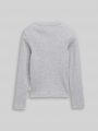 Tom Tailor Henley Langarmshirt mit Rippstruktur - Light Stone Grey Melange