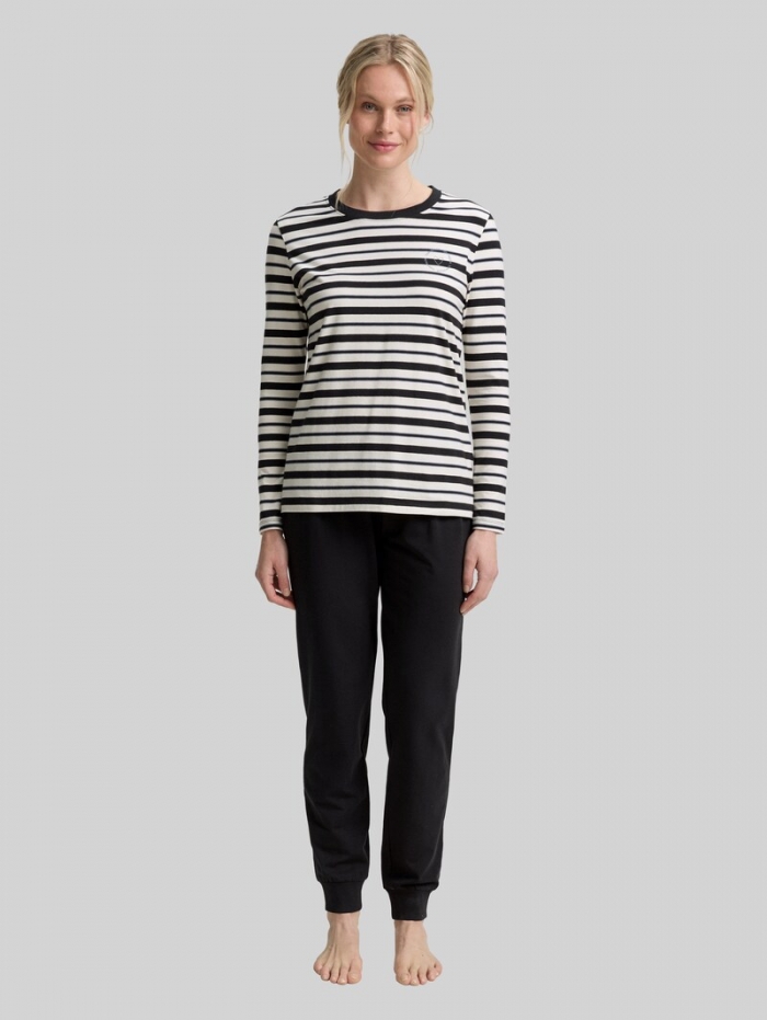 Tom Tailor Pyjama-Set mit Streifenmuster - Grey-dark-horizontal Stripe Tom Tailor Pyjama-Set mit Streifenmuster - Grey-dark-horizontal Stripe