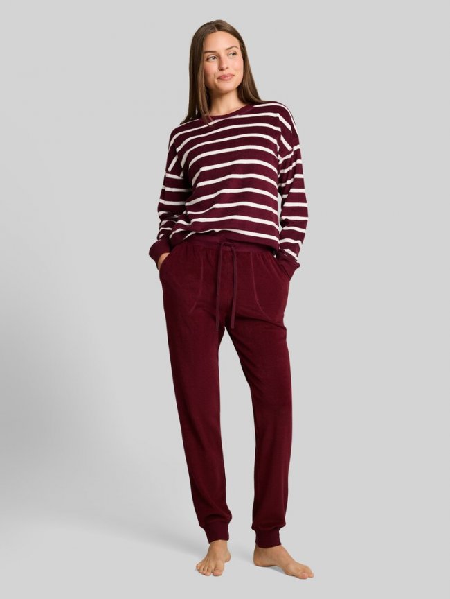 Tom Tailor Pyjama-Set aus Frottee - Red Stripes Tom Tailor Pyjama-Set aus Frottee - Red Stripes