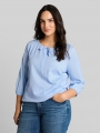 Tom Tailor Plus Size - Bluse mit Streifenmuster - Blue White Thin Stripe Tom Tailor Plus Size - Bluse mit Streifenmuster - Blue White Thin Stripe