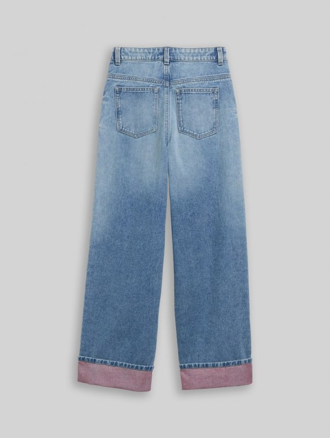Tom Tailor Wide Leg Jeans mit Turn-Up - Light Stone Blue Denim Tint Tom Tailor Wide Leg Jeans mit Turn-Up - Light Stone Blue Denim Tint