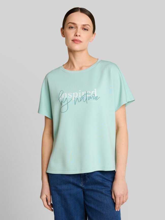 Tom Tailor Loose Fit Scuba T-Shirt mit Print - Blue Haze Tom Tailor Loose Fit Scuba T-Shirt mit Print - Blue Haze