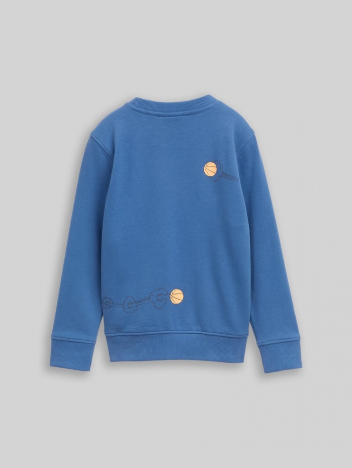 Tom Tailor Glow-in-the-Dark Sweatshirt mit Rückenprint - Federal Blue Tom Tailor Glow-in-the-Dark Sweatshirt mit Rückenprint - Federal Blue