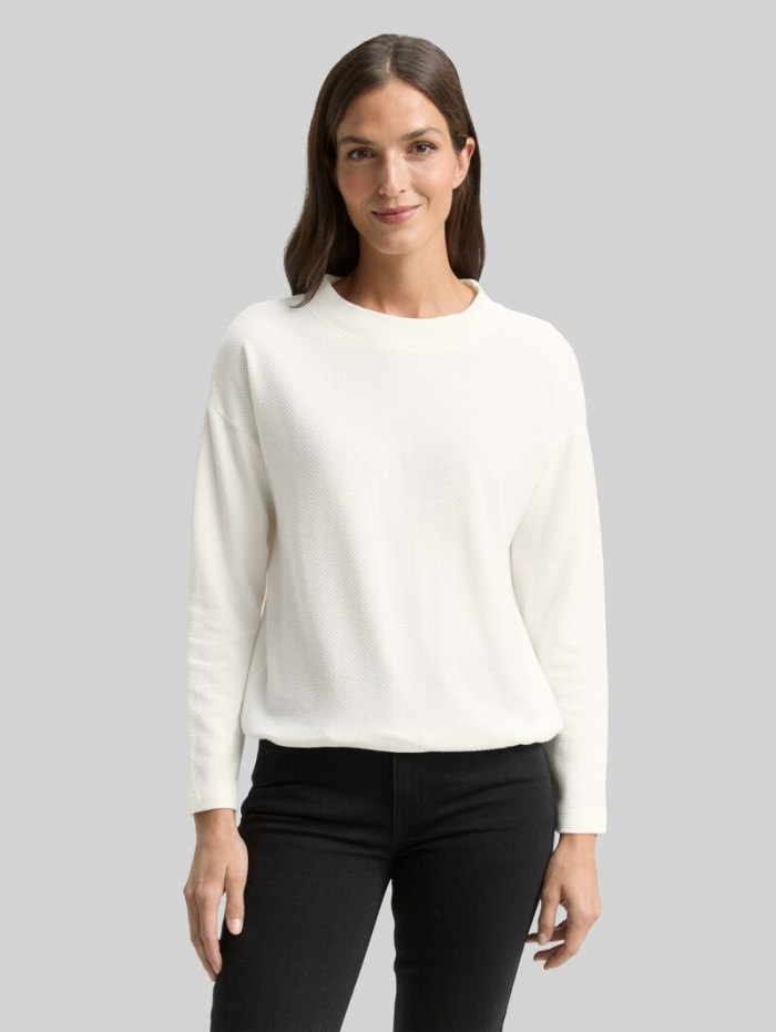 Tom Tailor Loose Fit Sweatshirt - Whisper White Tom Tailor Loose Fit Sweatshirt - Whisper White