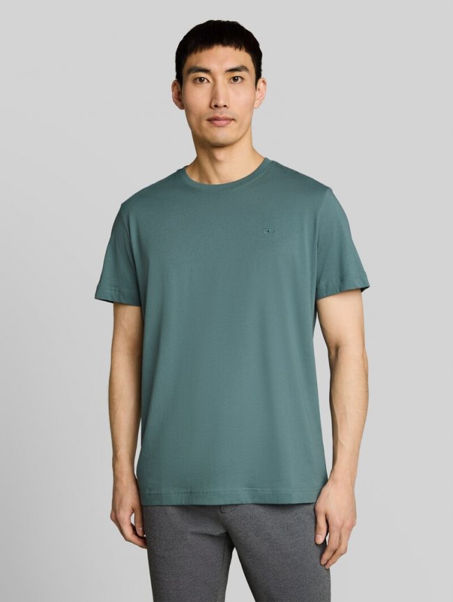 Tom Tailor T-Shirt mit Logo-Stickerei - Deep Bluish Green Tom Tailor T-Shirt mit Logo-Stickerei - Deep Bluish Green