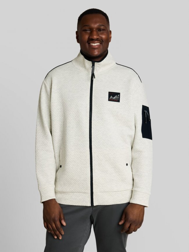 Tom Tailor Plus Size - Sweatjacke mit Stehkragen - Soft Buttercream Melange Tom Tailor Plus Size - Sweatjacke mit Stehkragen - Soft Buttercream Melange
