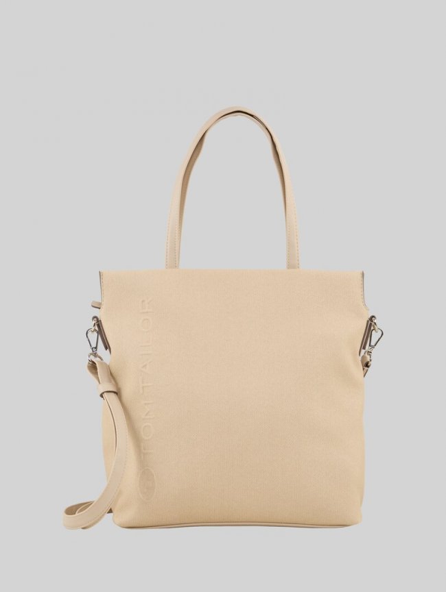 Tom Tailor TTROSA M Zip Shopper mit doppeltem Riemen - Beige / Beige Tom Tailor TTROSA M Zip Shopper mit doppeltem Riemen - Beige / Beige