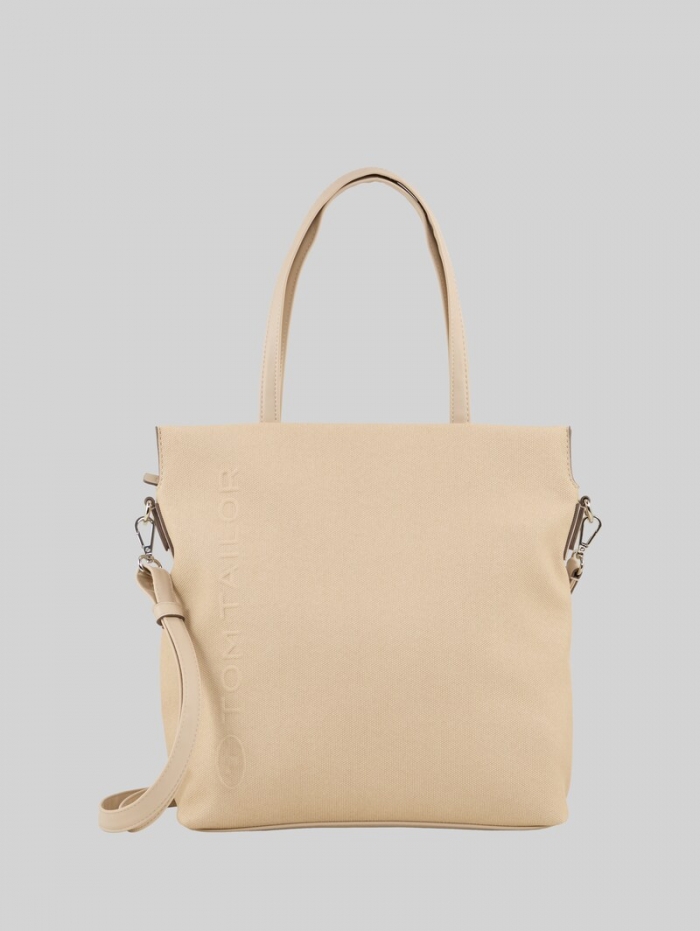 Tom Tailor TTROSA M Zip Shopper mit doppeltem Riemen - Beige / Beige Tom Tailor TTROSA M Zip Shopper mit doppeltem Riemen - Beige / Beige