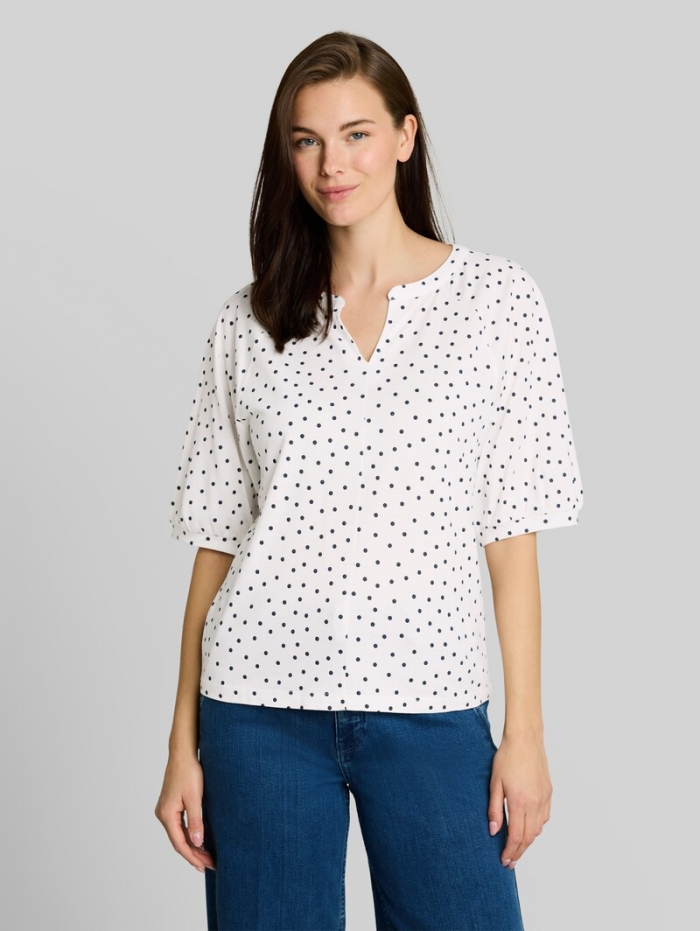 Tom Tailor T-Shirt mit Punktemuster - White Small Dot Design Tom Tailor T-Shirt mit Punktemuster - White Small Dot Design