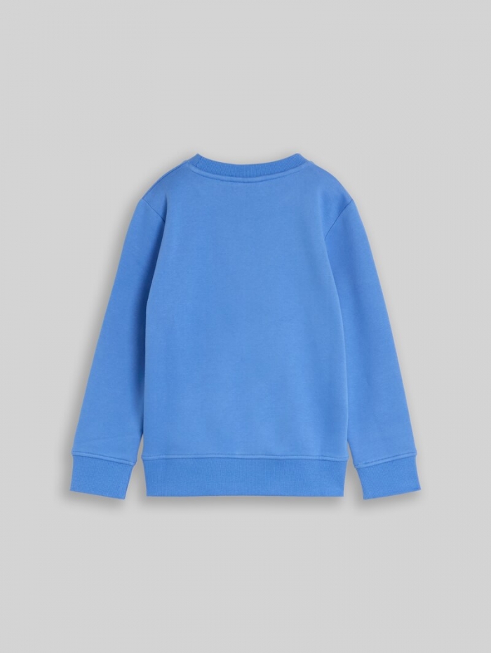 Tom Tailor Basic Sweatshirt mit Print - Soft Mid Blue