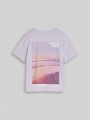 Tom Tailor Oversize T-Shirt mit Rückenprint - Cool Lilac