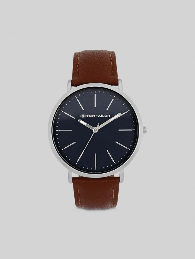 Tom Tailor Armbanduhr silber - Ziffernblatt braun mit 40mm - Silver