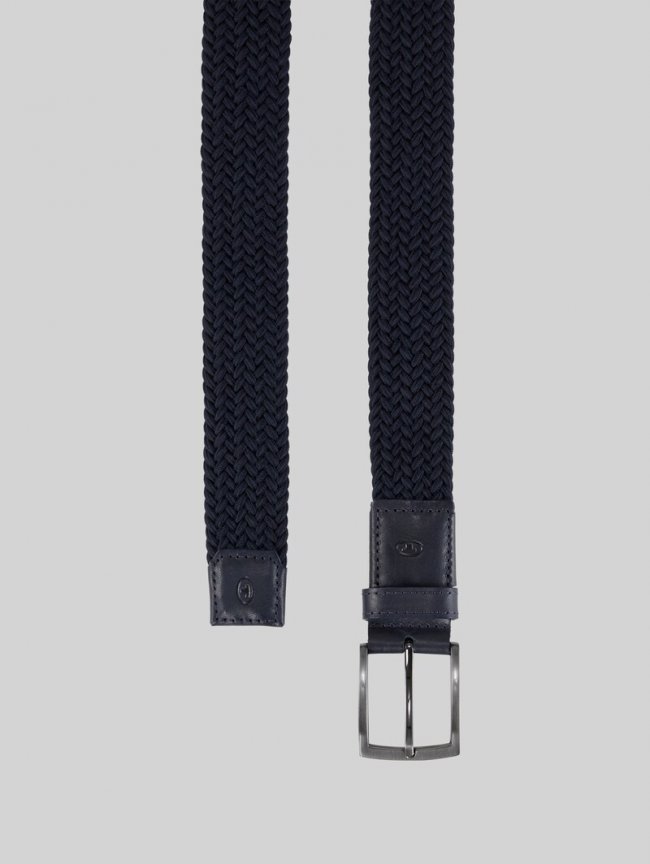 Tom Tailor TTJAMIE Elastischer Flechtgürtel mit eckiger Dornschließe - Navy Uni