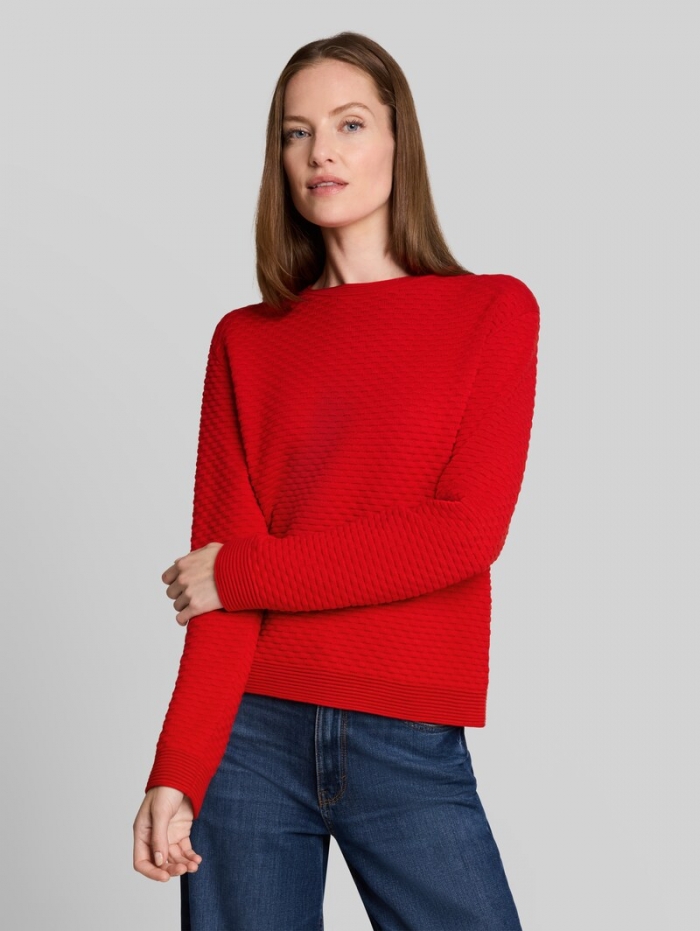 Tom Tailor Strickpullover mit Struktur - Soft Scarlet Red Tom Tailor Strickpullover mit Struktur - Soft Scarlet Red
