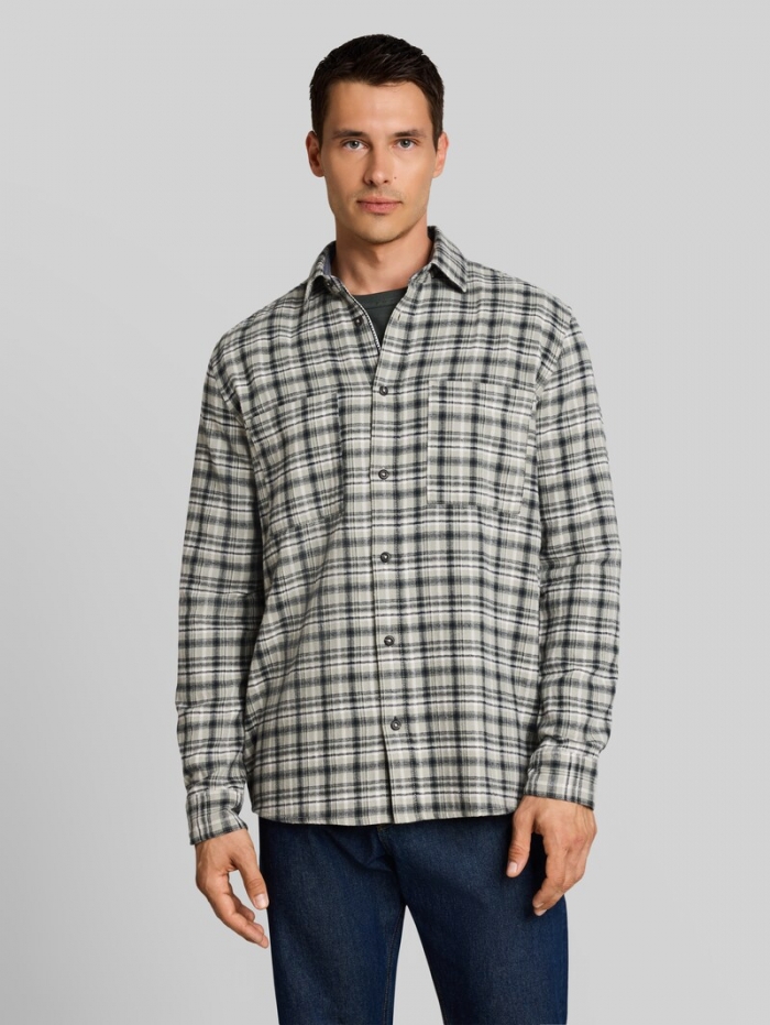 Tom Tailor Comfort Fit Flanell-Hemd mit Karomuster - Mint Based White Blue Check Tom Tailor Comfort Fit Flanell-Hemd mit Karomuster - Mint Based White Blue Check