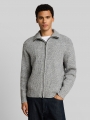Tom Tailor Relaxed Fit Strickjacke mit Reißverschluss - Grey Black Structure Tom Tailor Relaxed Fit Strickjacke mit Reißverschluss - Grey Black Structure