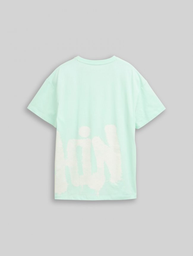Tom Tailor Oversize T-Shirt mit Print - Soft Sugar Green Tom Tailor Oversize T-Shirt mit Print - Soft Sugar Green