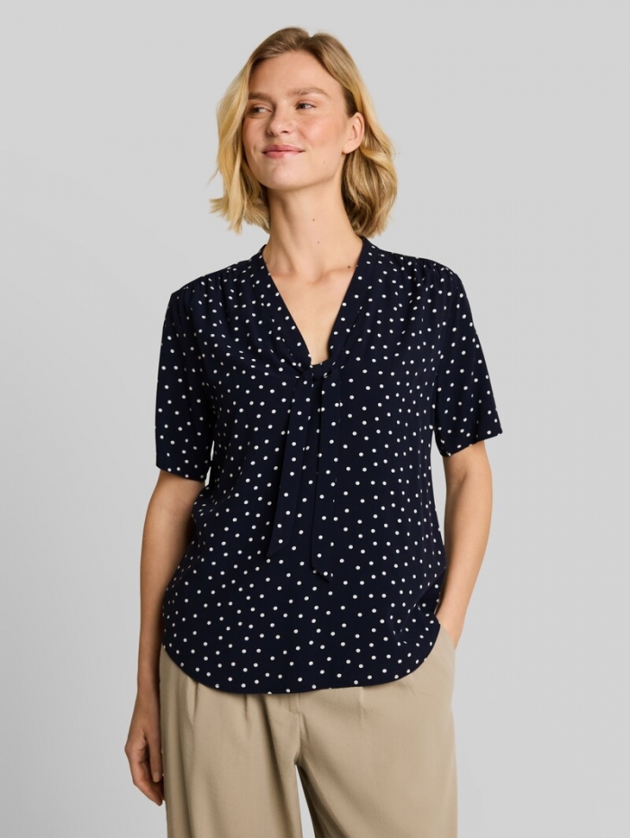 Tom Tailor Bluse mit Punktemuster - Navy White Small Dot Design Tom Tailor Bluse mit Punktemuster - Navy White Small Dot Design