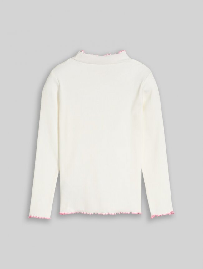 Tom Tailor Langarmshirt mit Rippstruktur - Whisper White Tom Tailor Langarmshirt mit Rippstruktur - Whisper White