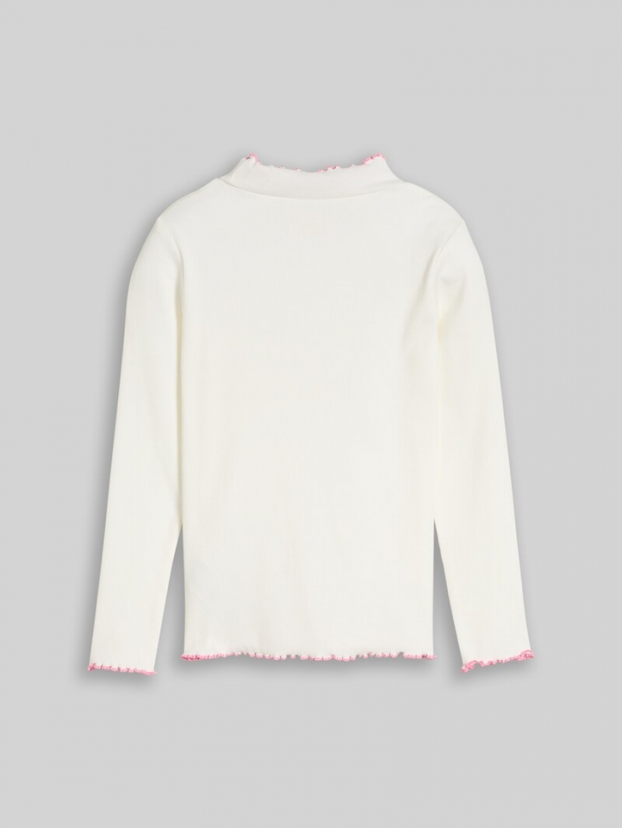 Tom Tailor Langarmshirt mit Rippstruktur - Whisper White Tom Tailor Langarmshirt mit Rippstruktur - Whisper White