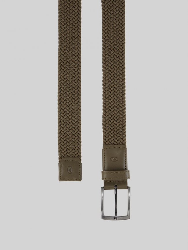 Tom Tailor TTJAMIE Elastischer Flechtgürtel mit eckiger Dornschließe - Oliv Uni Tom Tailor TTJAMIE Elastischer Flechtgürtel mit eckiger Dornschließe - Oliv Uni