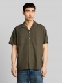 Tom Tailor Regular Fit Resort Hemd mit Waffelstruktur - Deep Leaf Green Tom Tailor Regular Fit Resort Hemd mit Waffelstruktur - Deep Leaf Green