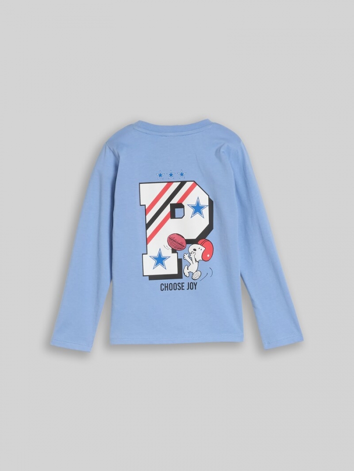 Tom Tailor Langarmshirt mit Peanuts-Rückenprint - Light Blue