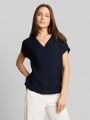 Tom Tailor Loose Fit Bluse mit V-Ausschnitt - Sky Captain Blue Tom Tailor Loose Fit Bluse mit V-Ausschnitt - Sky Captain Blue