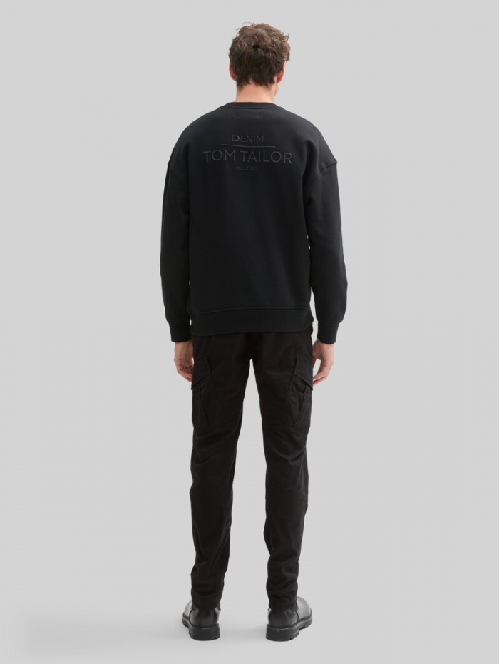 Tom Tailor Regular Tapered Cargo Hose - Black Tom Tailor Regular Tapered Cargo Hose - Black