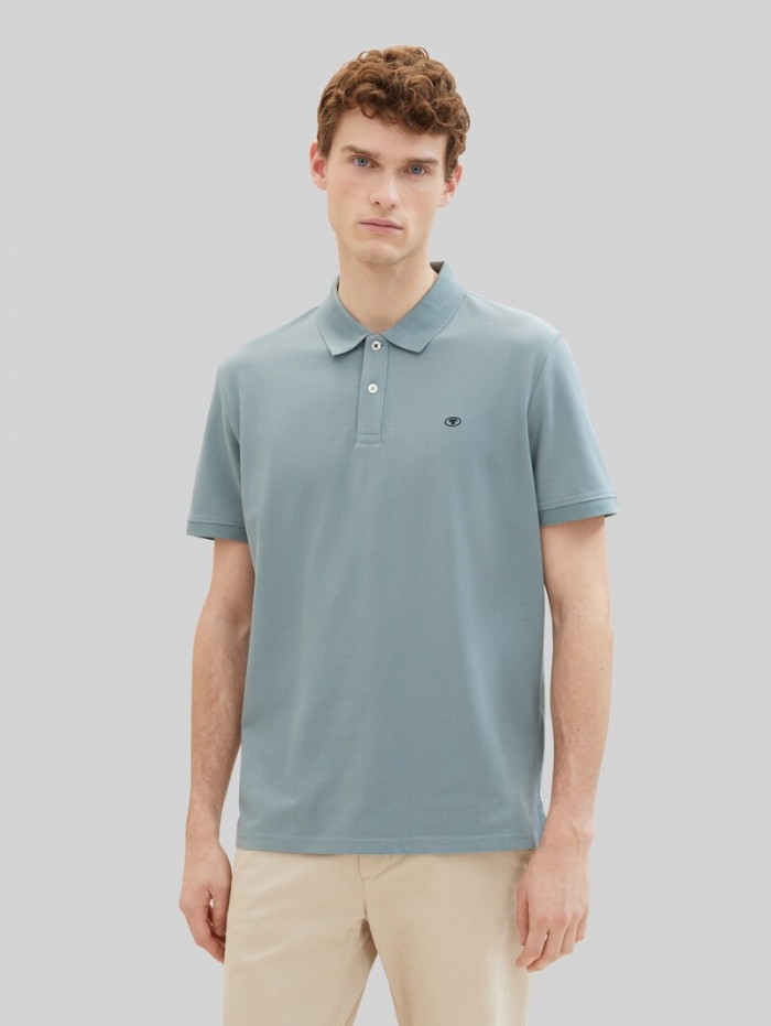 Tom Tailor Piqué Poloshirt aus Baumwolle - Grey Mint